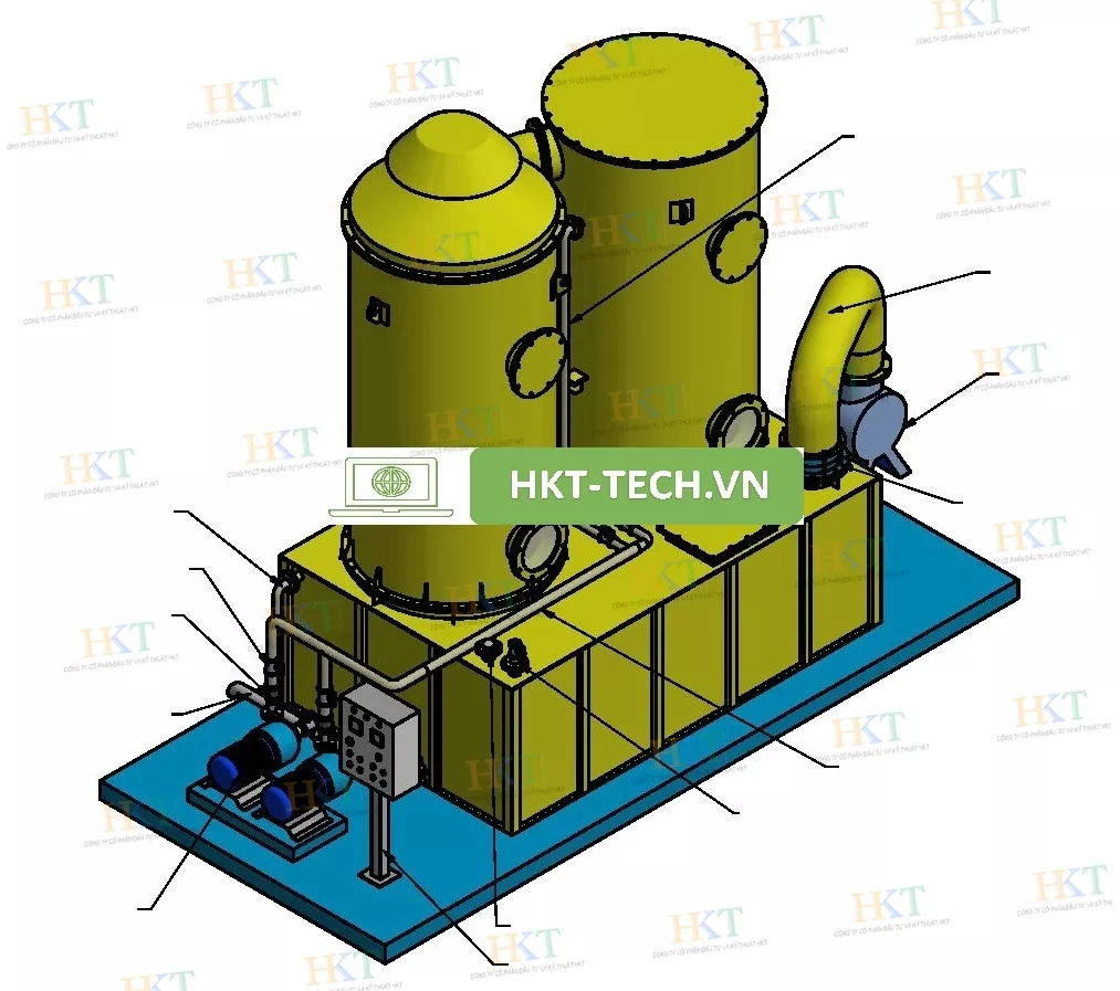 Tháp trung hòa khí Clo rò rỉ
