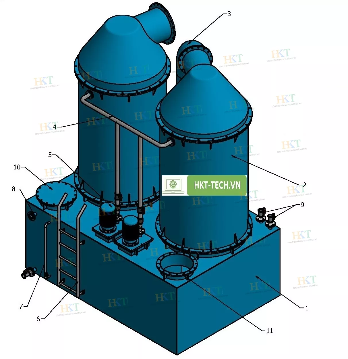 Tháp trung hòa khí Clo rò rỉ